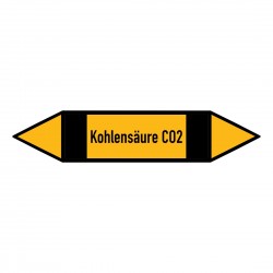 Kohlensäure CO2: Pfeilschild mittel Gruppe 5 nichtbrennbare Gase gelb / schwarz | b2b-schilder.de