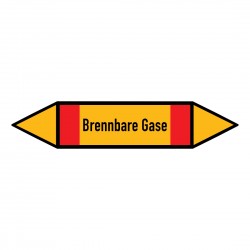 brennbare Gase: Pfeilschild mittel Gruppe 4 gelb / schwarz / rot | b2b-schilder.de