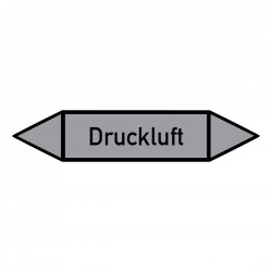 Druckluft: Pfeilschild mittel Gruppe 3 Luft grau / schwarz | b2b-schilder.de