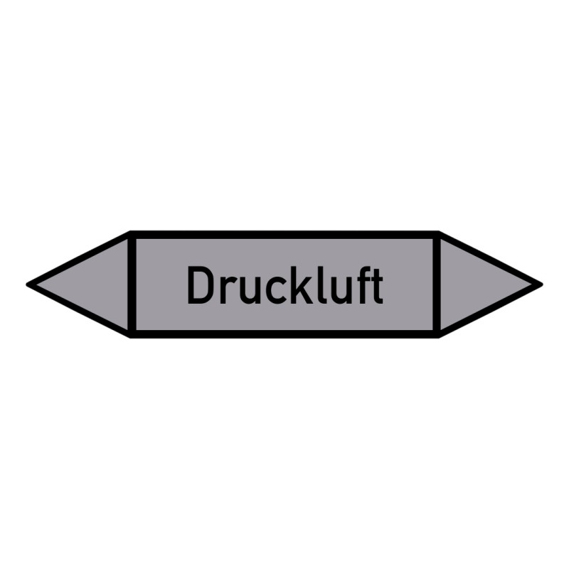 Druckluft: Pfeilschild mittel Gruppe 3 Luft grau / schwarz | b2b-schilder.de