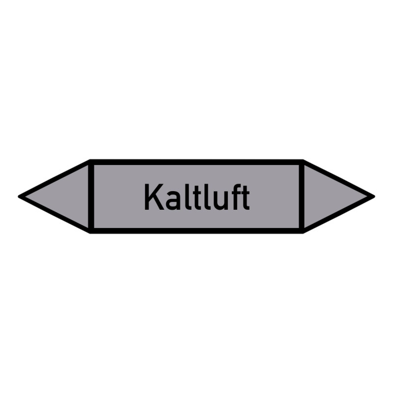 Kaltluft: Pfeilschild mittel Gruppe 3 Luft grau / schwarz | b2b-schilder.de