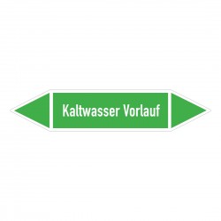 Kaltwasser Vorlauf: Pfeilschild mittel Gruppe 1 Wasser grün / weiß | b2b-schilder.de