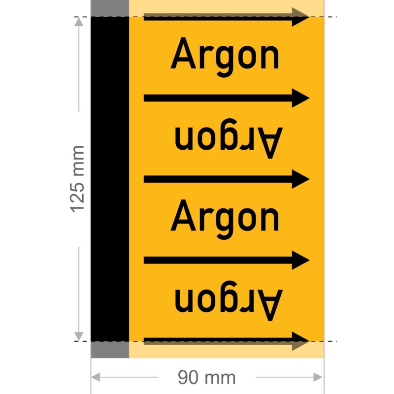Argon Rohrleitungsband Gruppe 5 | Typ ST - 90mm breit