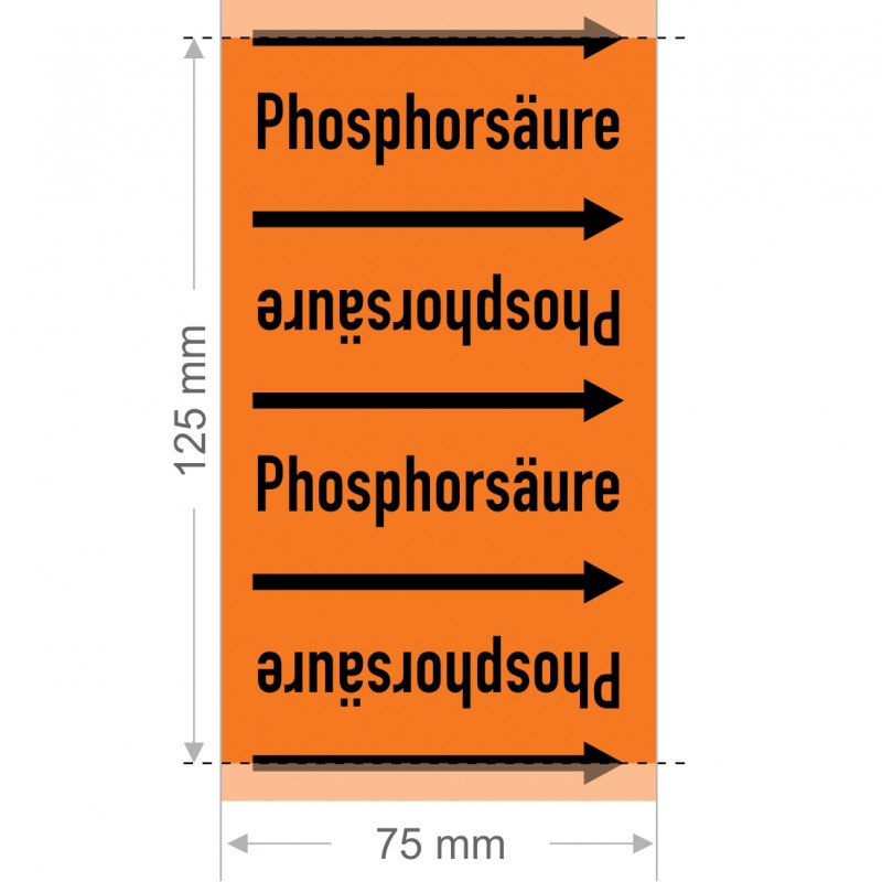 Phosphorsäure Rohrleitungsband Gruppe 6 | Typ ST - 75mm breit