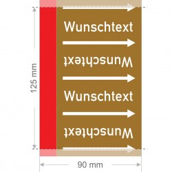 Wunschtext Rohrleitungsband Gruppe 9 | Typ 2 - 90mm breit