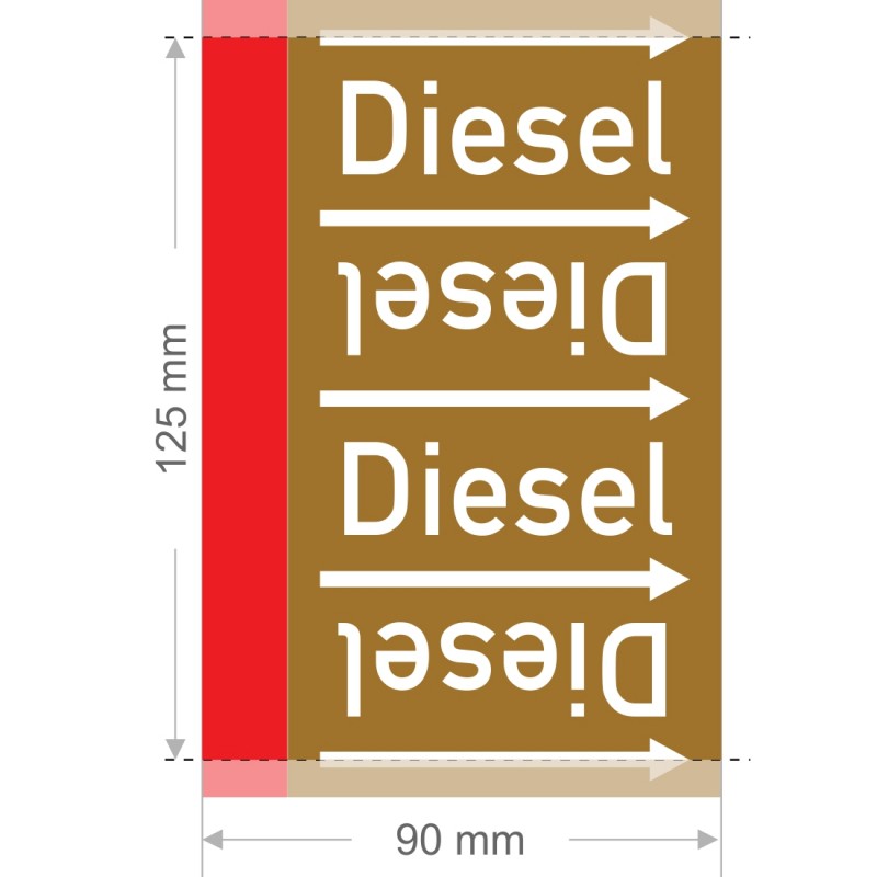 Diesel Rohrleitungsband Gruppe 8 | Typ ST - 90mm breit