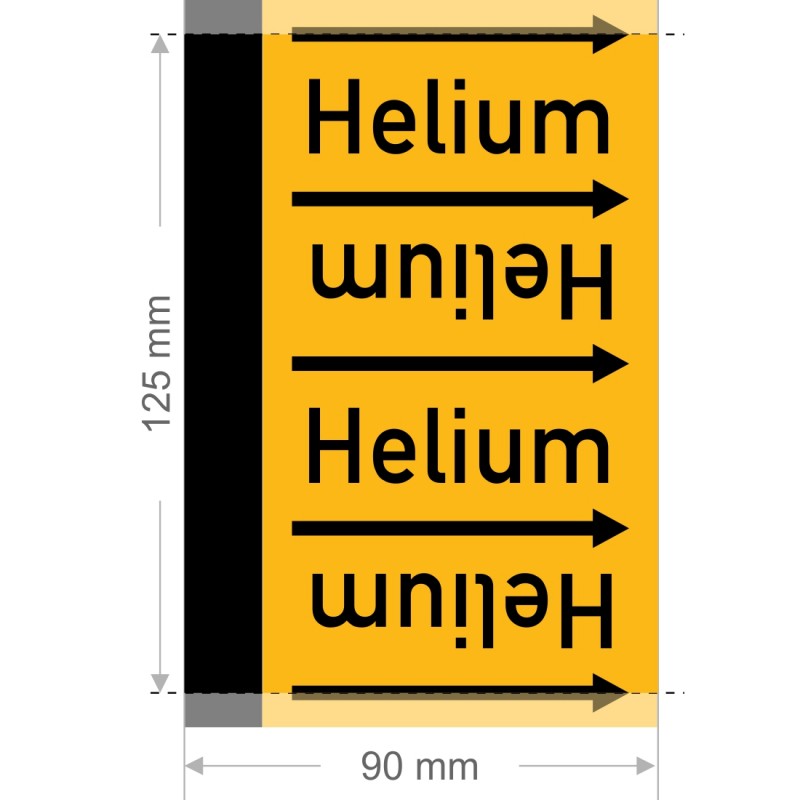 Helium Rohrleitungsband Gruppe 5 | Typ ST - 90mm breit
