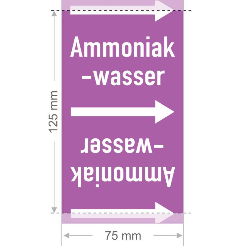 Ammoniakwasser Rohrleitungsband Gruppe 7 | Typ XL - 75mm breit