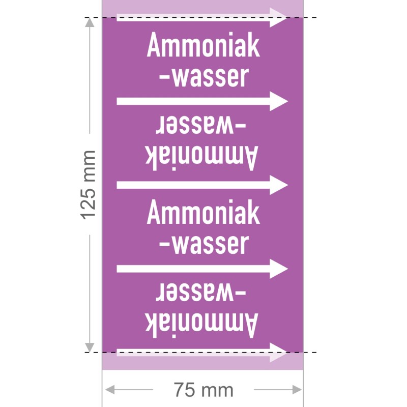 Ammoniakwasser Rohrleitungsband Gruppe 7 | Typ ST - 75mm breit