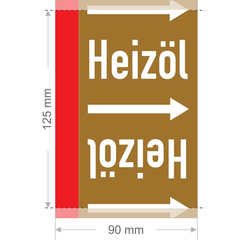 Heizöl Rohrleitungsband Gruppe 8 | Typ XL - 90mm breit Heizöl Rohrleitungsband Gruppe 8 | Typ XL - 90mm breit