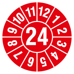 Jahresplakette 2-stellig in 7 Jahresfarben, Dokumentenfolie