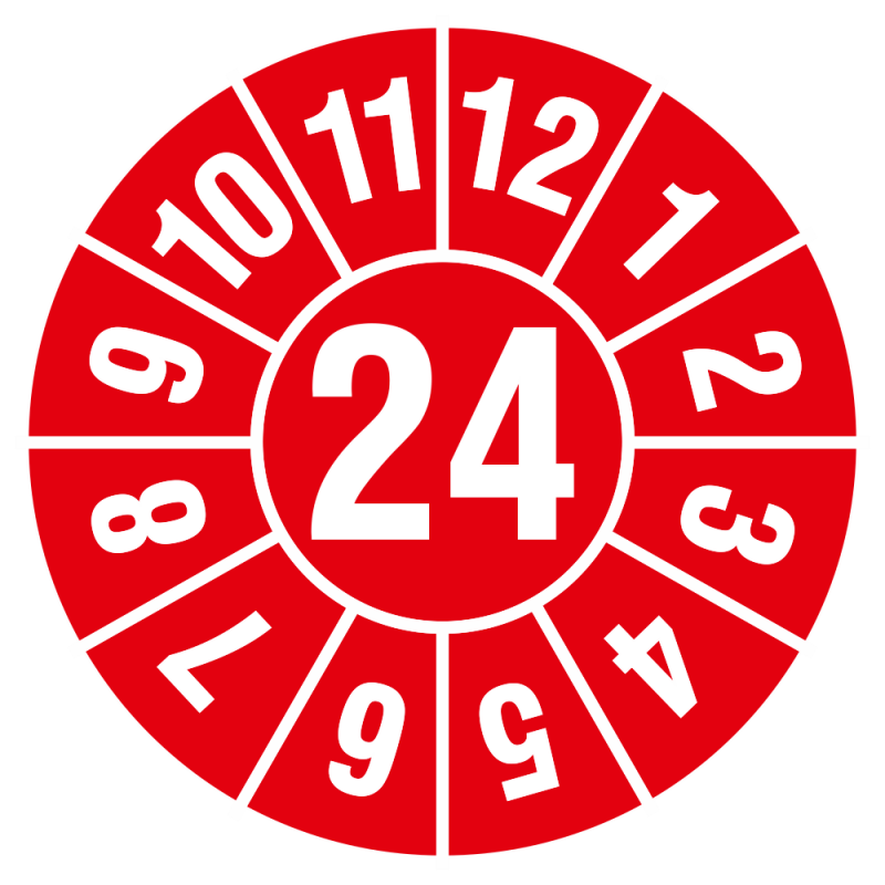 Jahresplakette 2-stellig in 7 Jahresfarben, Dokumentenfolie