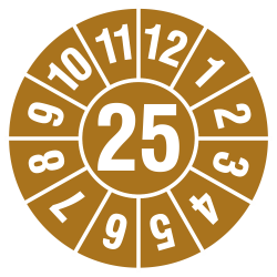 Jahresplakette 2-stellig in 7 Jahresfarben, Dokumentenfolie