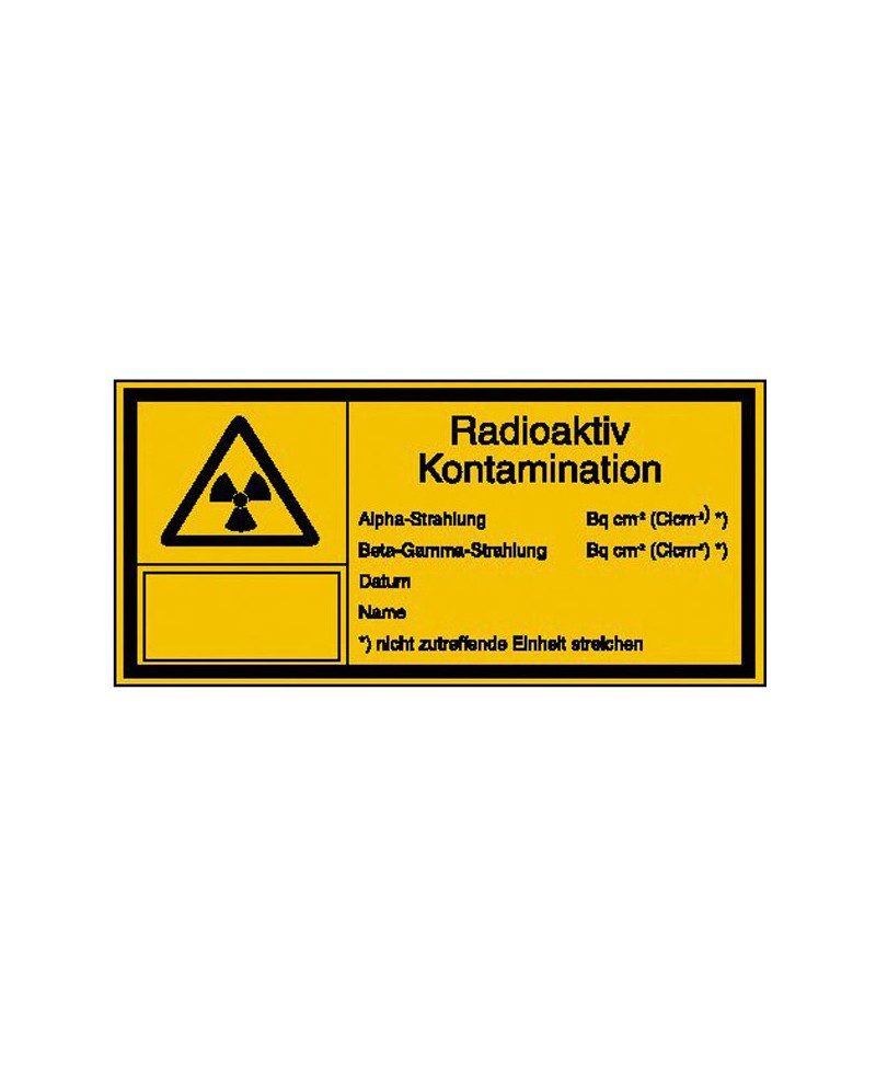 Strahlenschutz Radioaktiv Kontamination 148x74 21.2140 