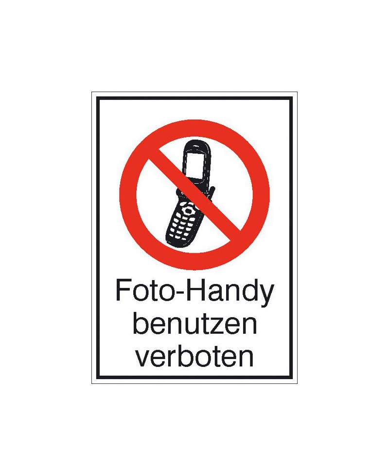 Foto-Handy benutzen verboten (Kombischild) | Verbotszeichen B2B Schilder