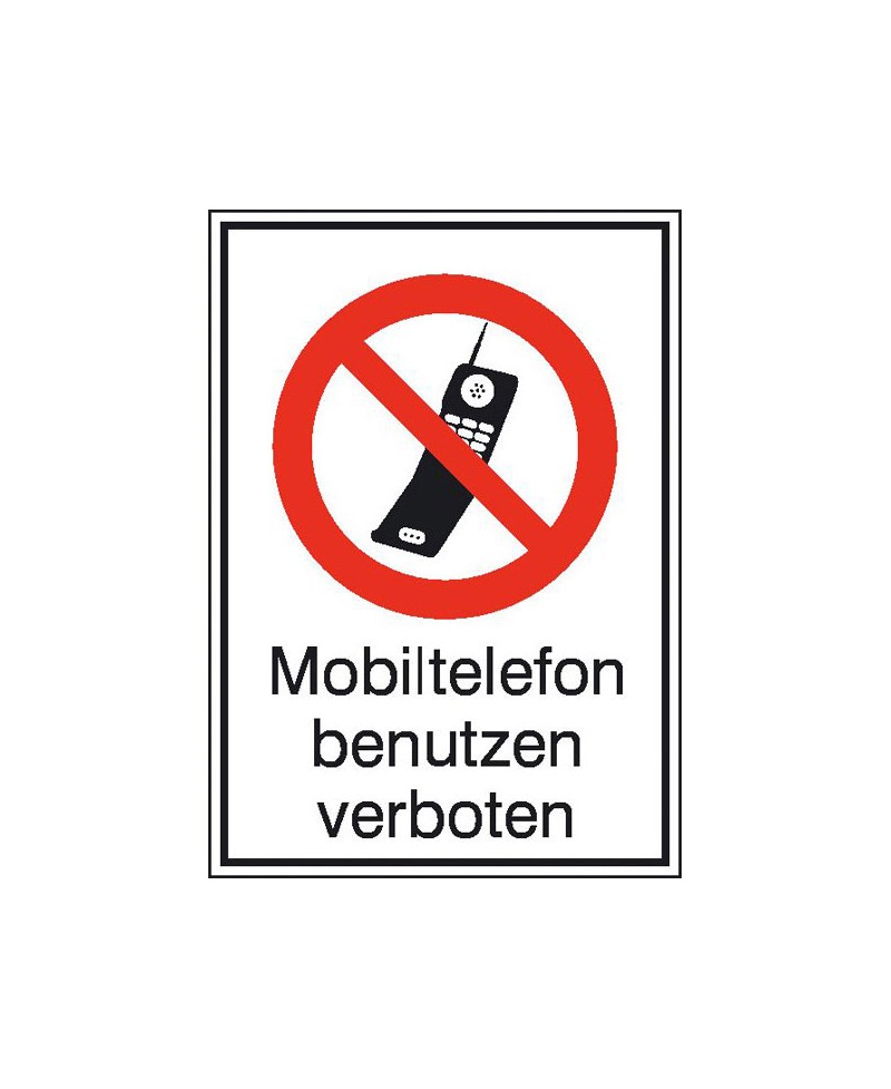 Mobiltelefon benutzen verboten (Kombischild) | Verbotszeichen B2B Schilder