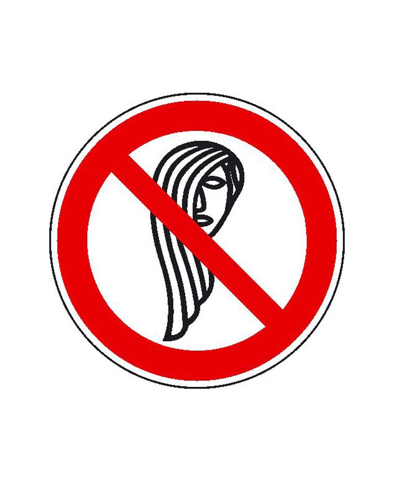 Bedienung mit langen Haaren verboten | Verbotszeichen B2B Schilder