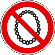 Bedienung mit Halskette verboten | Verbotszeichen B2B Schilder