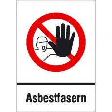 Zutritt für Unbefugte verboten Asbestfasern (Kombischild) | Verbotszeichen B2B Schilder